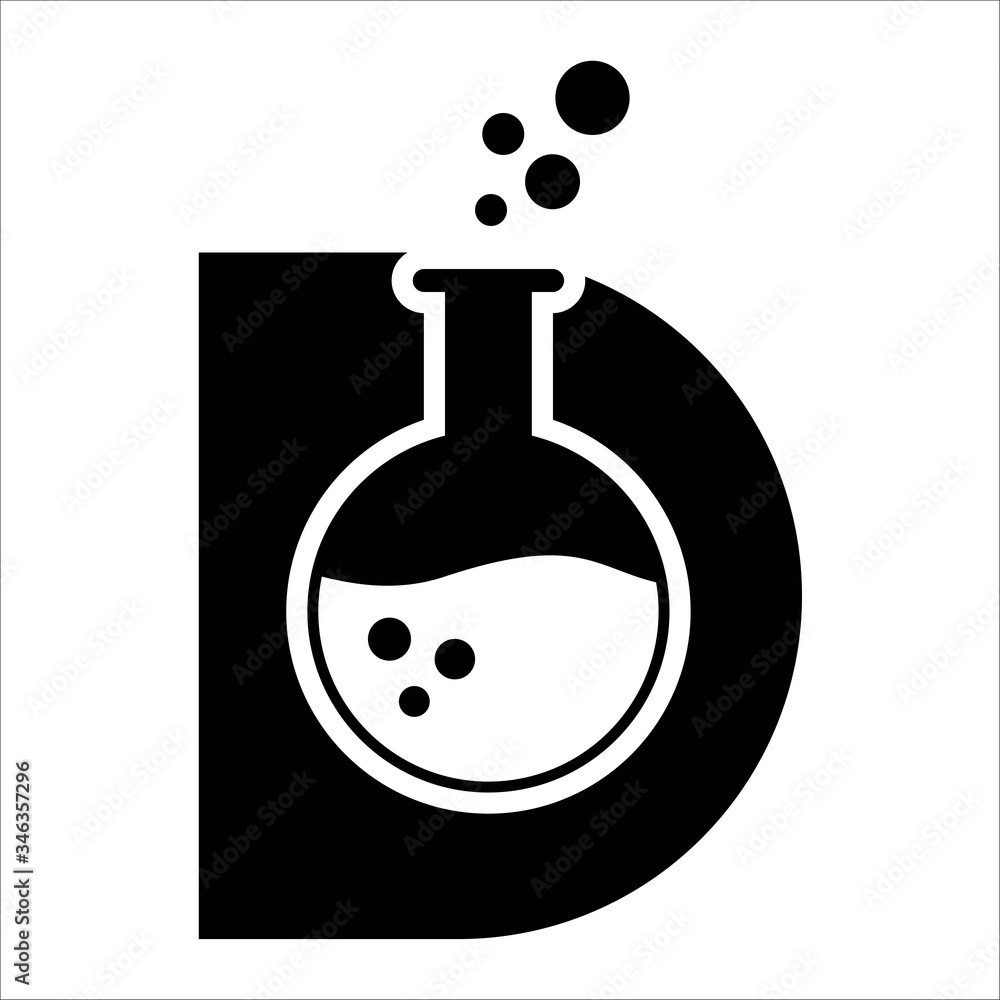 Obraz premium letter D logo with Abstract lab logo design vector 