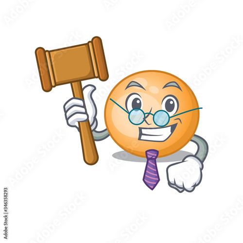 A humble judge of staphylocuccus aureus cartoon character design wearing glasses