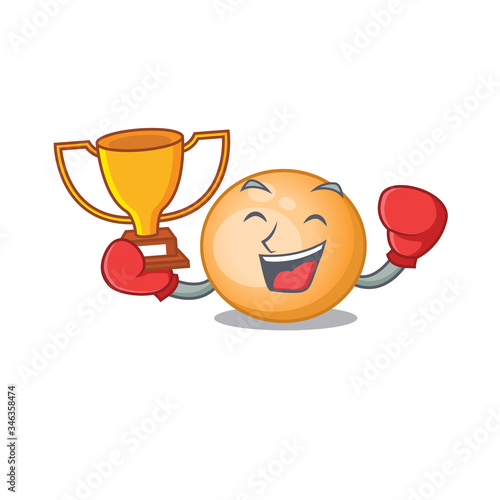 An elegant boxing winner of staphylocuccus aureus mascot design style