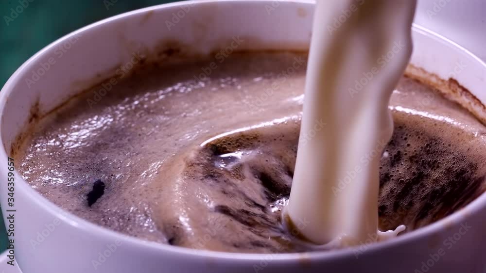 Pouring Milk in the Coffee Super Slow motion 1000fps Pouring Milk in the Coffee Super Slow motion 1000fps