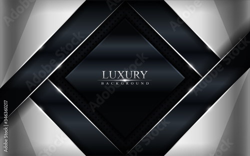 Black and silver abstract luxury background. Vector graphic illustration