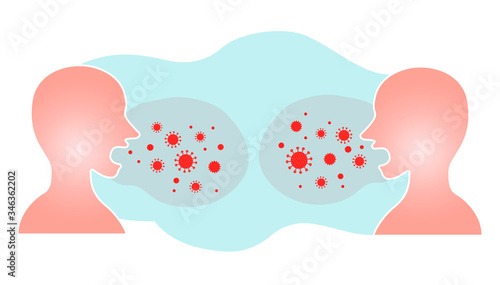 Silhouette illustration of mask spray infection aerosol splash infection