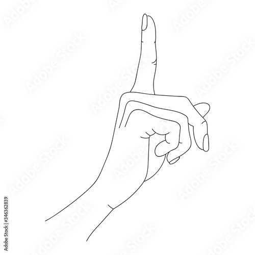 Gesture of a hand raised thumbs up.