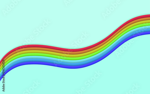 Paper cutout design style 2D Vector Illustration with rainbows. This can be used for a child s party  social media  LGBTQ  pride or for your website.