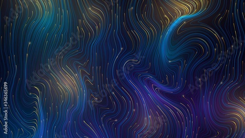 Abstract background with luminous curved lines, cartographic stylized pattern
