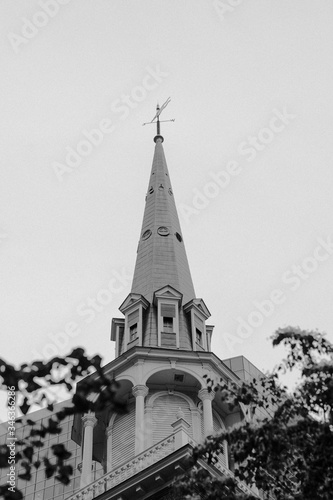 Fototapeta Naklejka Na Ścianę i Meble -  1800's style tower in black and white