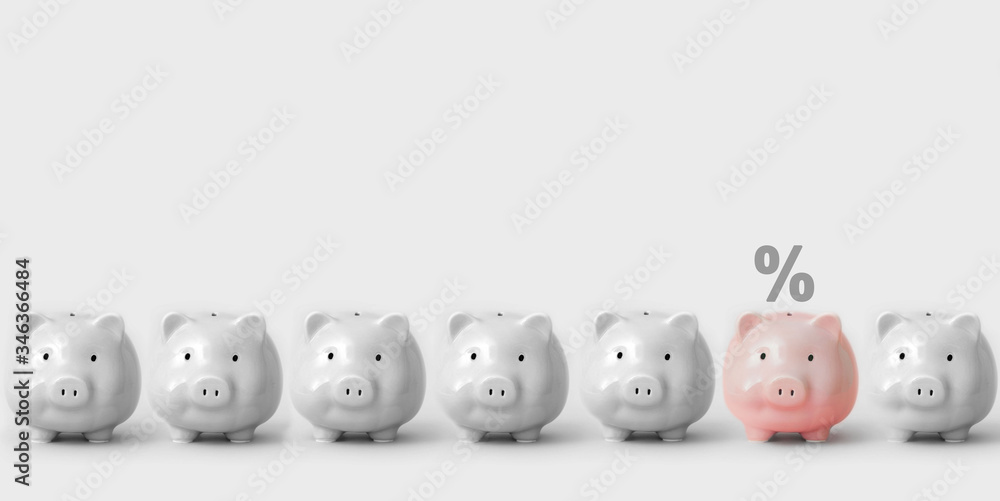 Pink piggy bank stands next to monochrome depicting successful investment Pink piggy bank stands next to monochrome depicting successful investment