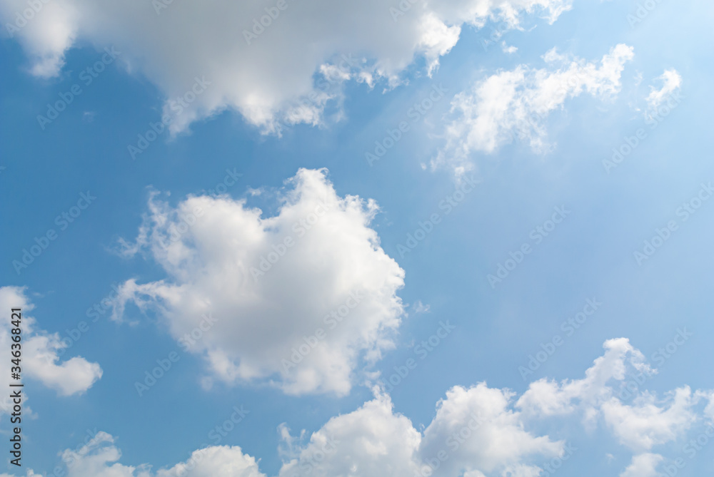 White cloudy blue sky background : Fresh environment concept White cloudy blue sky background : Fresh environment concept