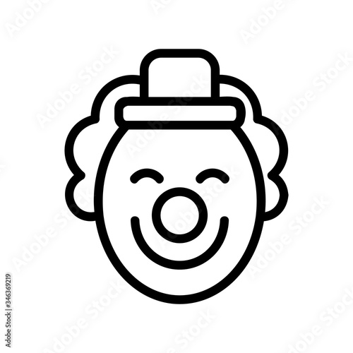 circus clown with small cap on head icon vector. circus clown with small cap on head sign. isolated contour symbol illustration