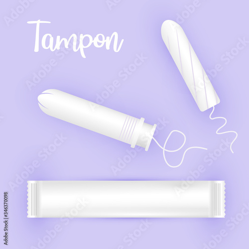 Feminine tampons icon. Woman menstrual care. Illustration of feminine hygiene products in a flat style.