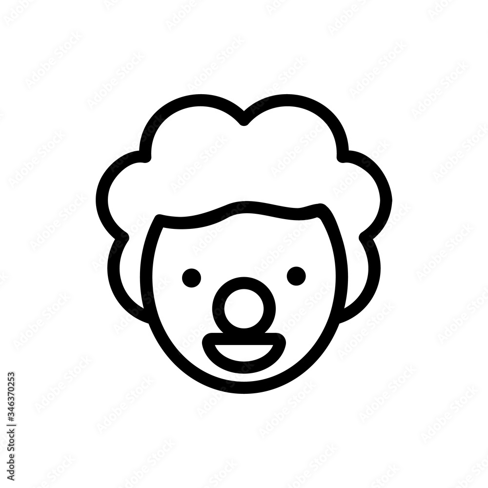 surprised clown mask icon vector. surprised clown mask sign. isolated contour symbol illustration surprised clown mask icon vector. surprised clown mask sign. isolated contour symbol illustration