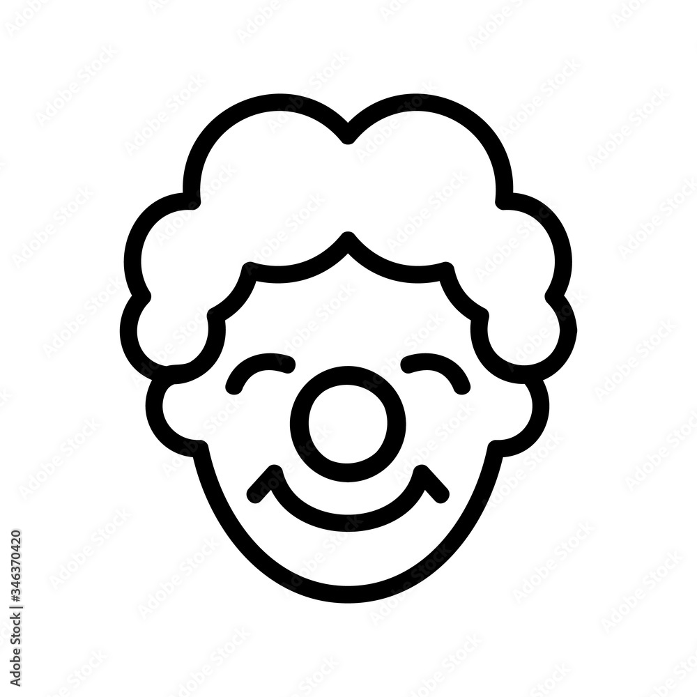 satisfied clown mask icon vector. satisfied clown mask sign. isolated contour symbol illustration satisfied clown mask icon vector. satisfied clown mask sign. isolated contour symbol illustration