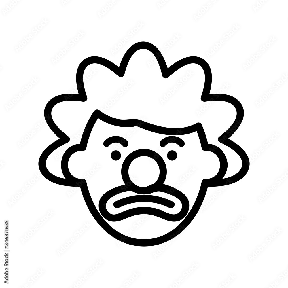 offended clown actor icon vector. offended clown actor sign. isolated contour symbol illustration