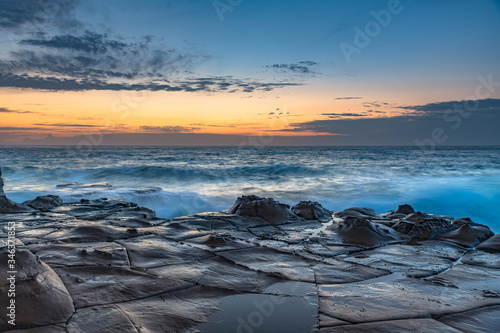 Coastal Sunrise Seascape from Rock Platform
