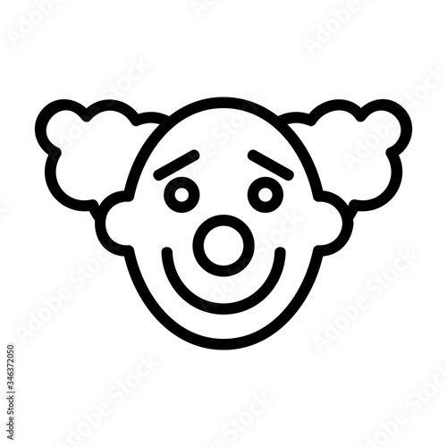 cute miserable clown icon vector. cute miserable clown sign. isolated contour symbol illustration