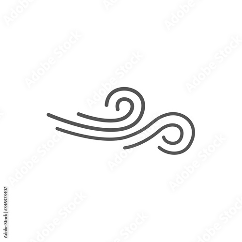 Wind blow line icon. linear style sign for mobile concept and web design. Blowing wind outline vector icon. Windy weather symbol, logo illustration. Vector graphics