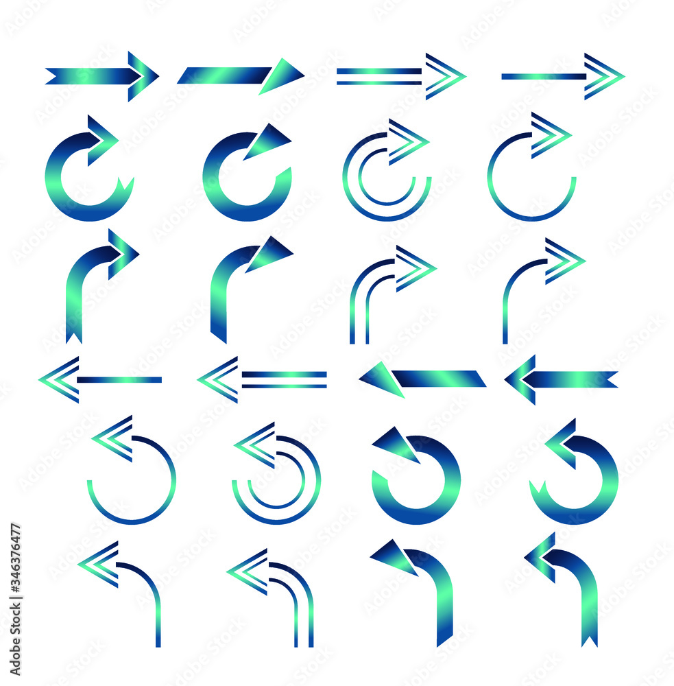 different arrow icons in blue colors that point in different directions different arrow icons in blue colors that point in different directions