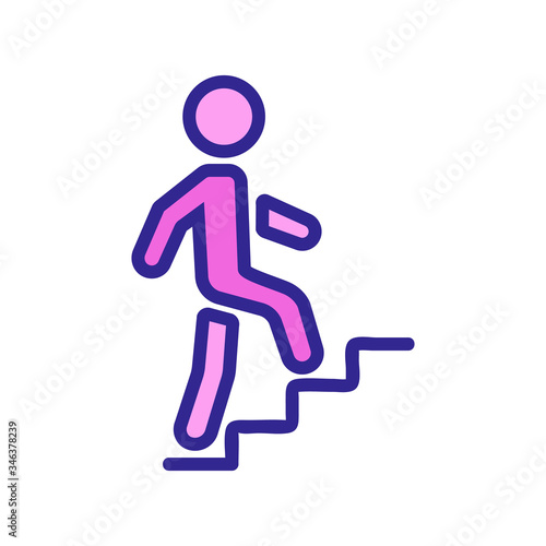 upstairs man icon vector. upstairs man sign. color symbol illustration