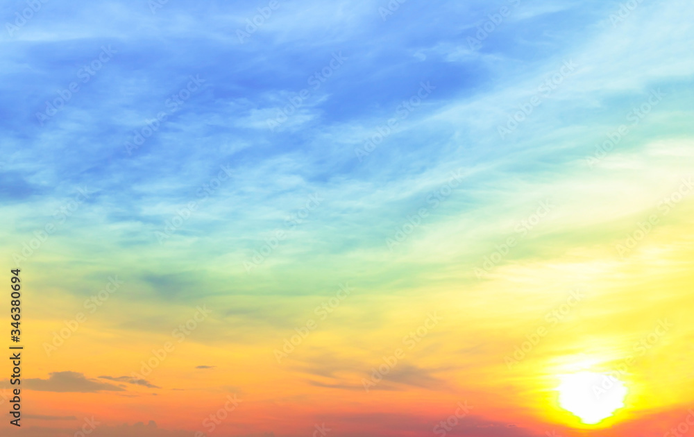 Obraz premium colorful sunset sky with soft clouds