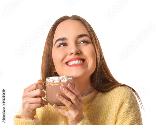 Happy young woman enjoying ...