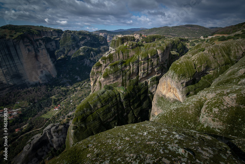 Meteora rocks mountain near Meteora monastery area