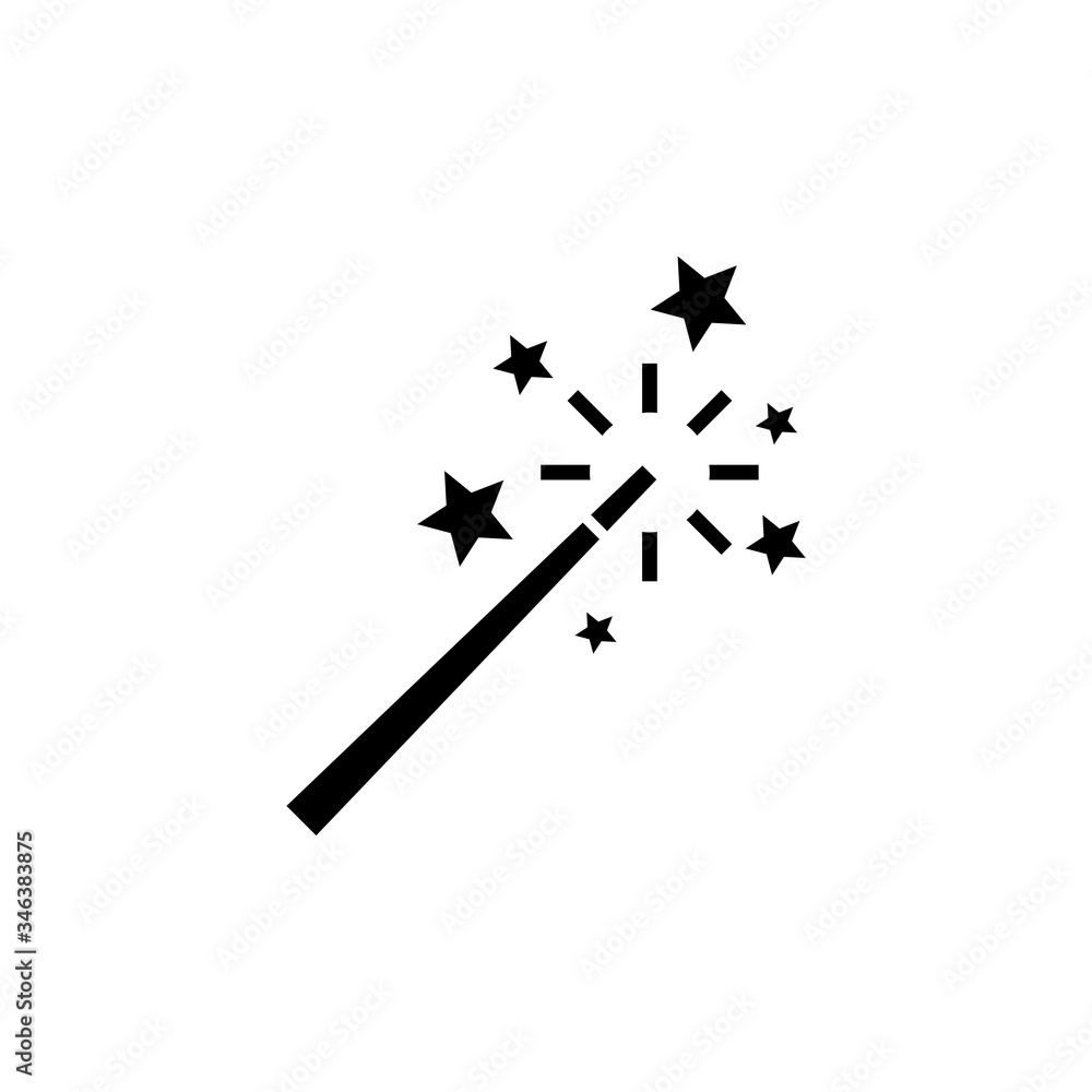 Magic wand icon isolated on white background Stock-Illustration | Adobe  Stock