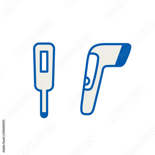 医療用体温計のシンプルなアイコンイラスト ベクター素材