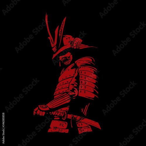 Canvas Print samurai character illustration