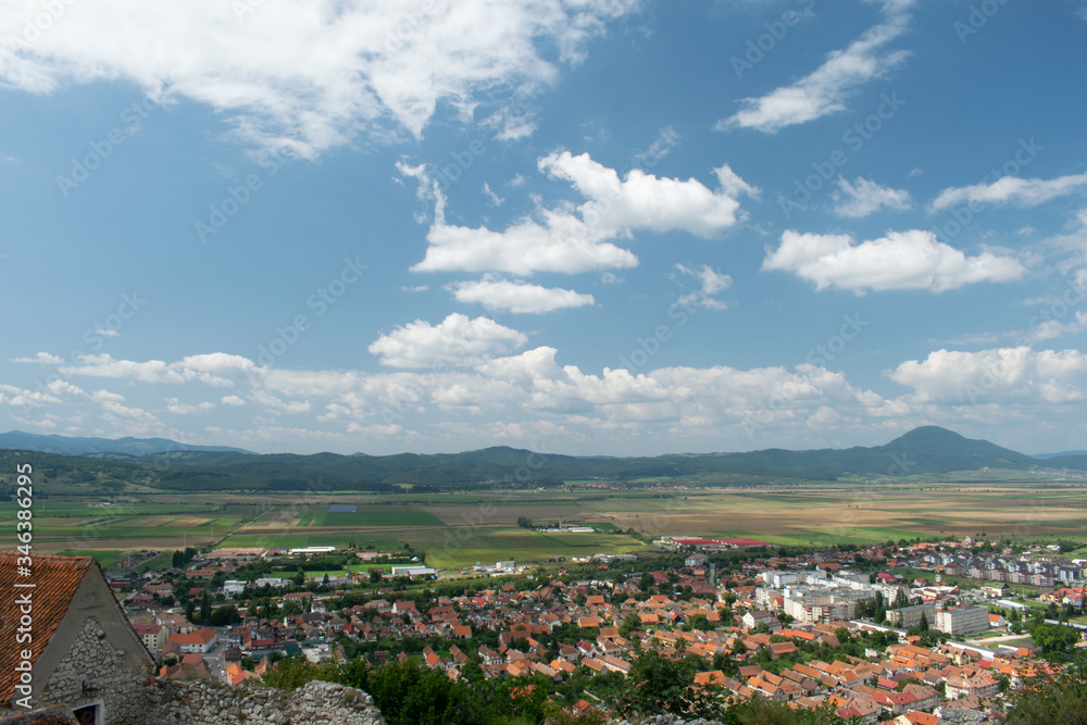 Aerial view of Rasnov, Brasov, Romania
