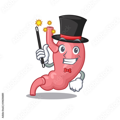 An attractive Magician of human stomatch cartoon design