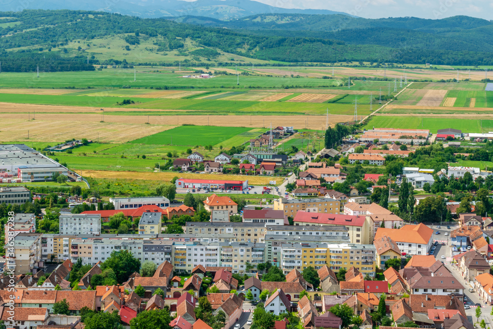 Aerial view of Rasnov, Brasov, Romania
