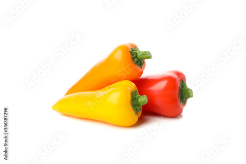 Fresh tasty peppers isolated on white background