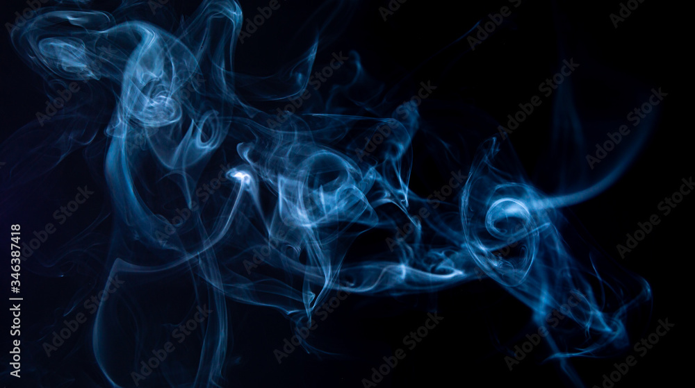 blue smoke texture on a black background