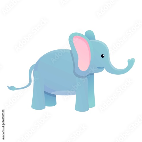 Wild elephant icon. Cartoon of wild elephant vector icon for web design isolated on white background