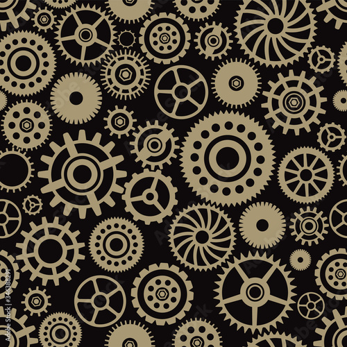 Steampunk Cogwheels Seamless Pattern