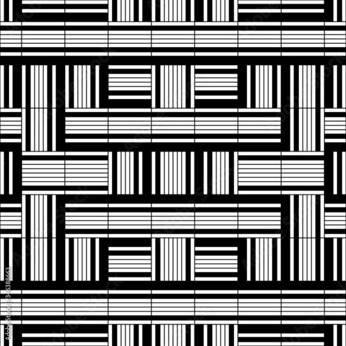 Seamless pattern with horizontal and vertical black segments