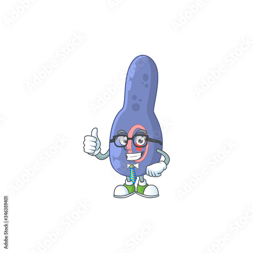 Cartoon character design of clostrisium botulinum successful businessman