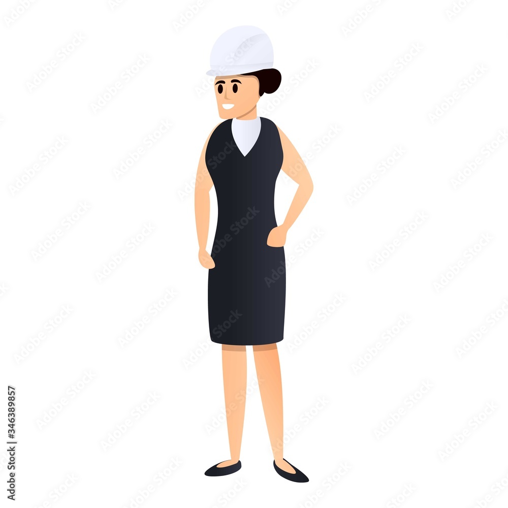 Woman contractor icon. Cartoon of woman contractor vector icon for web design isolated on white background Woman contractor icon. Cartoon of woman contractor vector icon for web design isolated on white background
