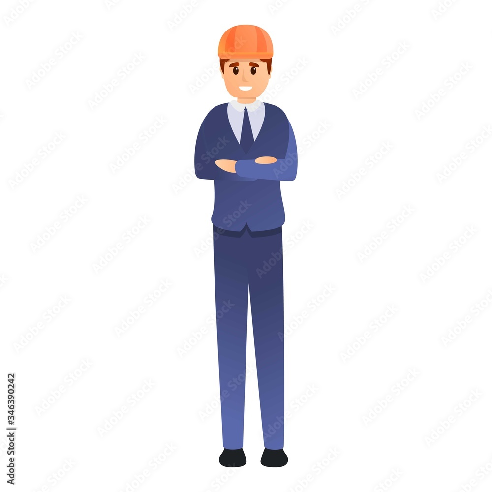 Office construction engineer icon. Cartoon of office construction engineer vector icon for web design isolated on white background Office construction engineer icon. Cartoon of office construction engineer vector icon for web design isolated on white background