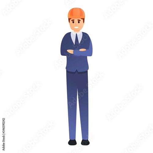 Office construction engineer icon. Cartoon of office construction engineer vector icon for web design isolated on white background