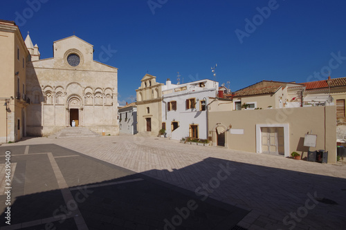 Termoli, Molise, Italy - The cathedral and the small square of the old village.