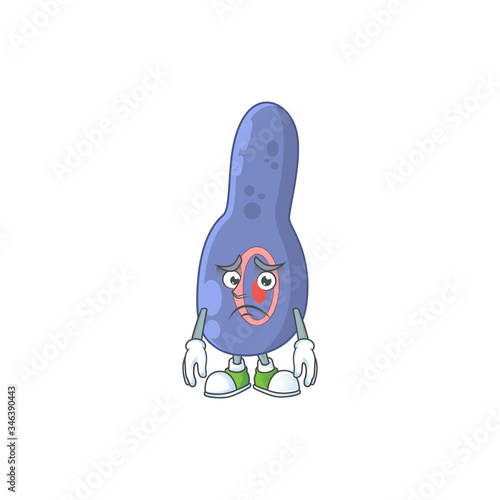Cartoon picture of clostrisium botulinum with worried face