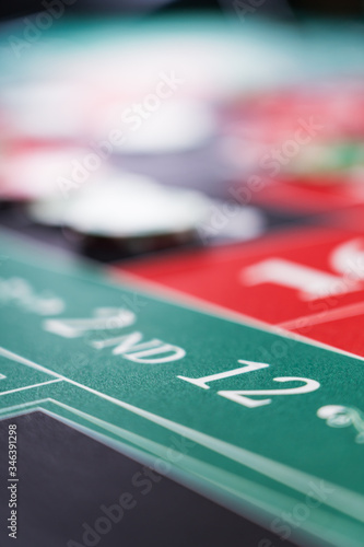 A Roulette table close up