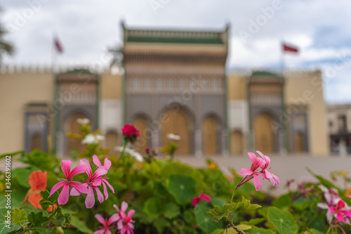 This is the main entrance of the palace of the king Mohammed 6 in Fez, Morocco.