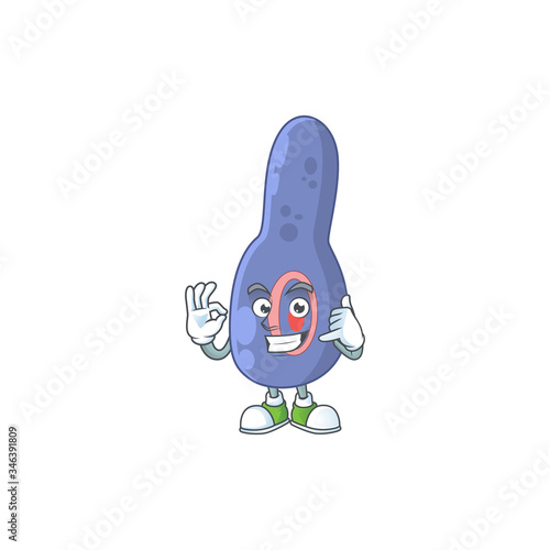 Clostrisium botulinum mascot cartoon design make a call gesture