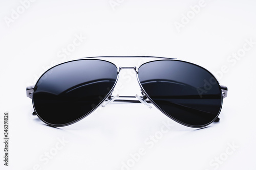 Aviator sunglasses on a white background