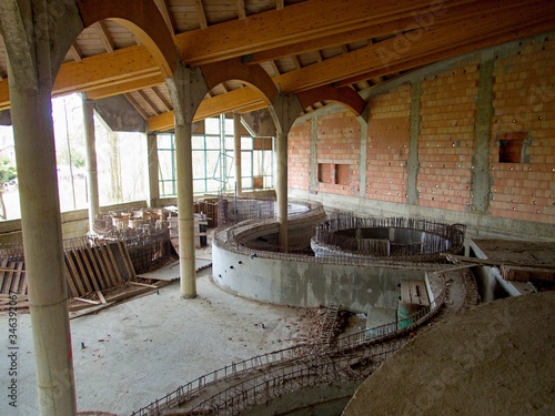 ruin of an unfinished aquapark inbublava in czech