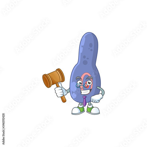 Charismatic Judge clostrisium botulinum cartoon character design with glasses