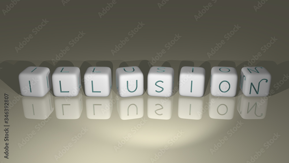alphabetic arranged by cubic letters on a mirror floor, concept meaning and presentation in 3D perspective alphabetic arranged by cubic letters on a mirror floor, concept meaning and presentation in 3D perspective