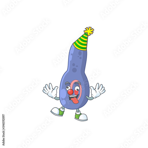 Amusing Clown clostrisium botulinum cartoon character mascot style